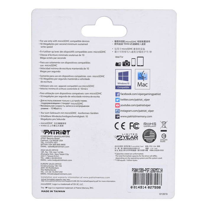 Card Micro SD Patriot Memory PSF128GMDC10 Negru 128 GB