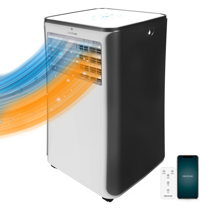 Aparat de aer condiționat portabil cu pompă de căldură Cecotec ForceClima 9500 Heating Connected, 9000 BTU, 1010 W, Wi-Fi