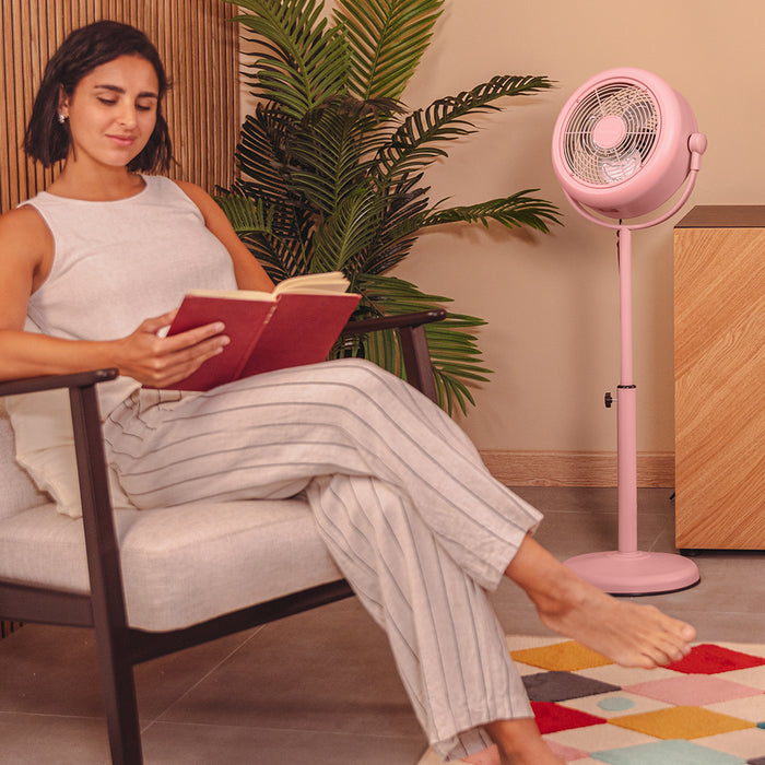 Ventilator cu picior Cecotec EnergySilence 250 ClassicStyle Pink, 25 W, 2 trepte, 26 cm, roz