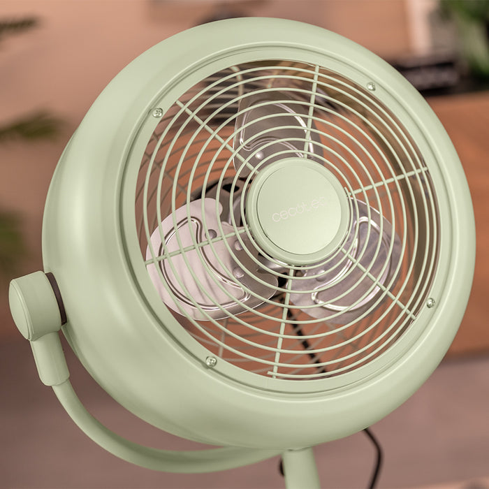 Ventilator cu picior Cecotec EnergySilence 250 ClassicStyle Green, 25 W, 26 cm, 2 viteze, verde