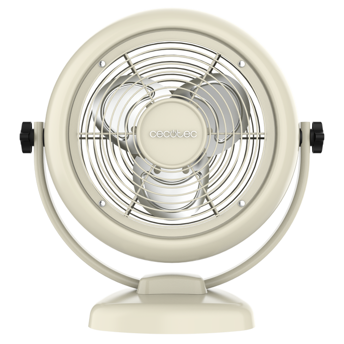 Ventilator de birou Cecotec EnergySilence 800 RetroDesk Beige, 20 W, diametru 20 cm, 2 viteze