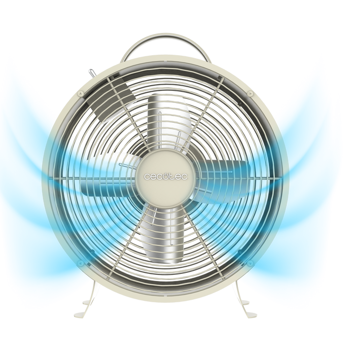 Ventilator de birou Cecotec EnergySilence 400 RetroDesk Beige, 25 W, 20 cm, 2 trepte, bej