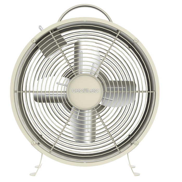 Ventilator de birou Cecotec EnergySilence 400 RetroDesk Beige, 25 W, 20 cm, 2 trepte, bej