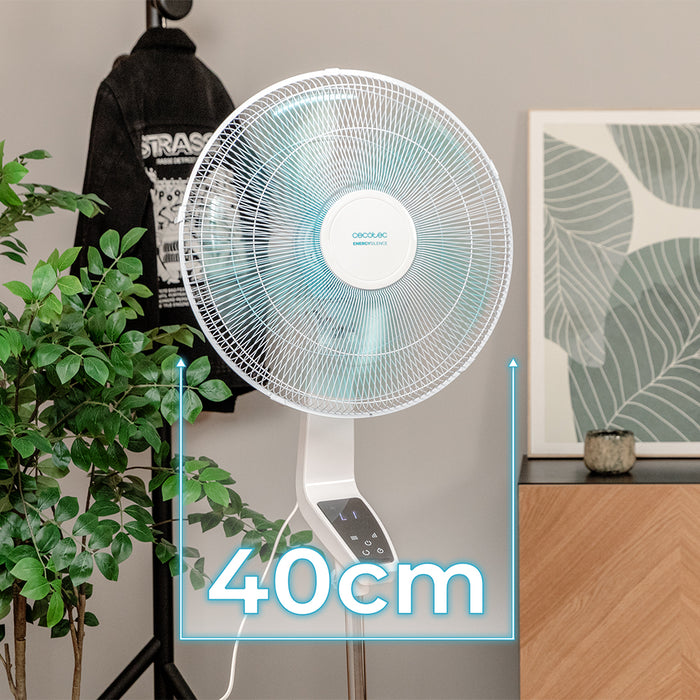 Ventilator cu picior Cecotec EnergySilence 620 Flow Control, 50 W, 3 viteze, diametru 16 inchi, alb