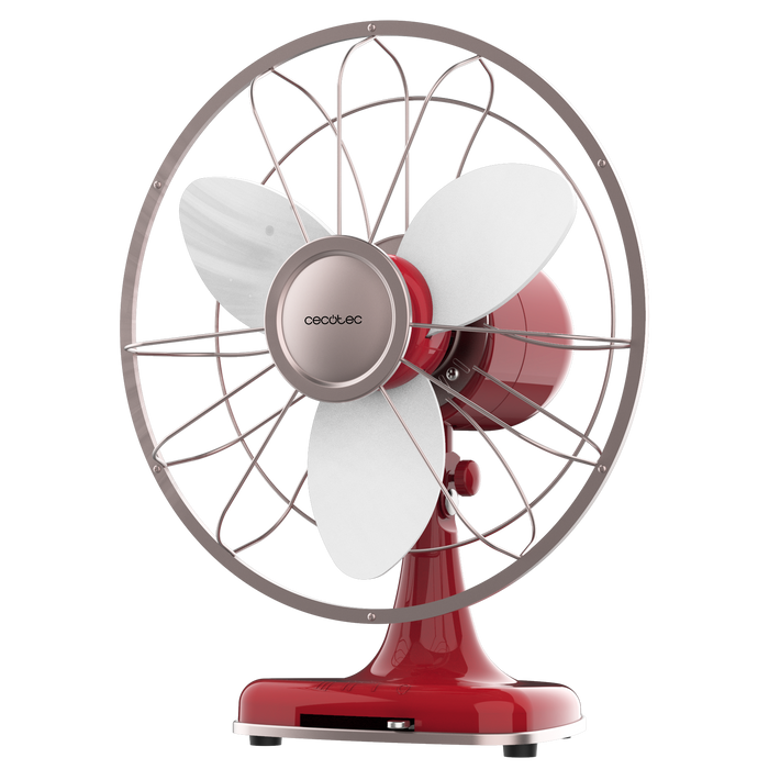 Ventilator de birou retro Cecotec EnergySilence 1090 RetroDesk Design, 40 W, 3 trepte, roșu