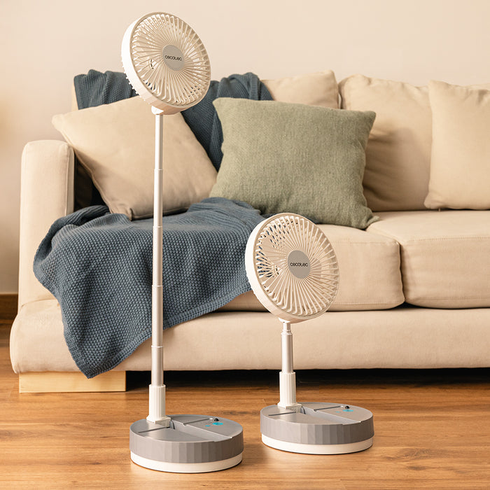 Ventilator portabil telescopic Cecotec EnergySilence 800 FoldAir Portable Control, 7200 mAh, 4 viteze, inox