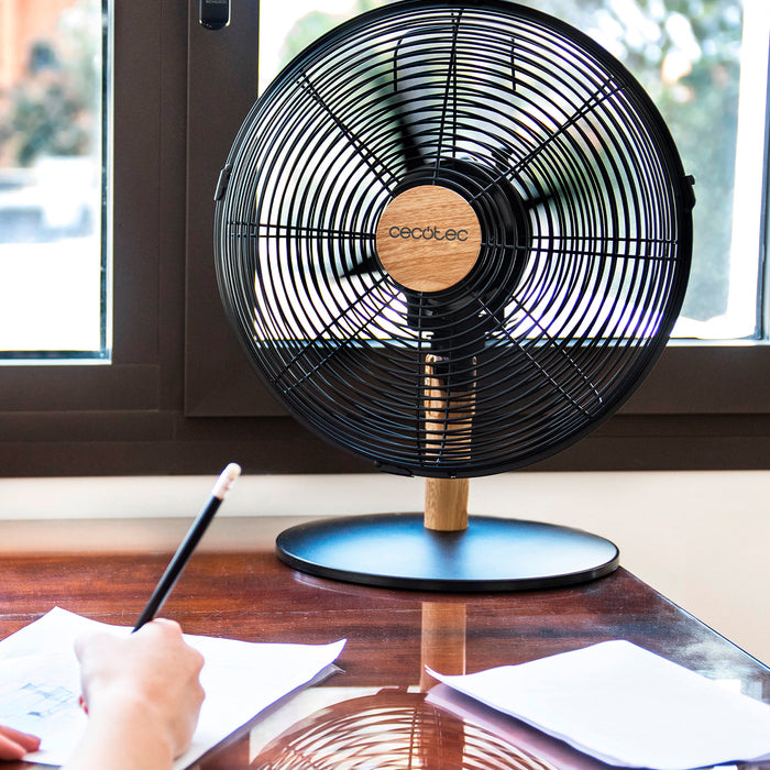 Ventilator de birou Cecotec EnergySilence 600 WoodDesk, 40 W, diametru 30 cm, 3 trepte, gri