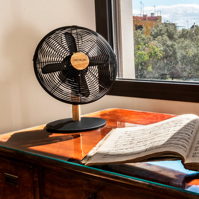 Ventilator de birou Cecotec EnergySilence 600 WoodDesk, 40 W, diametru 30 cm, 3 trepte, gri