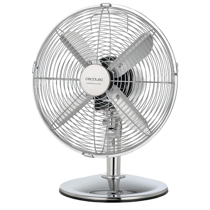 Ventilator de birou Cecotec EnergySilence 620 RetroDesk, 40 W, 3 trepte, diametru 30 cm, finisaj cromat