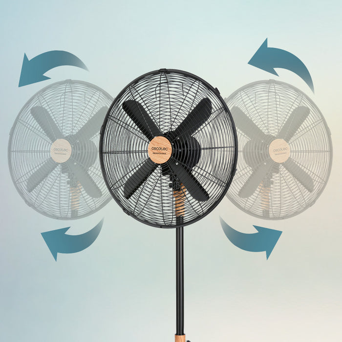 Ventilator cu picior Cecotec EnergySilence 600 Woodstyle, 50 W, 3 trepte, diametru 40 cm, finisaj lemn