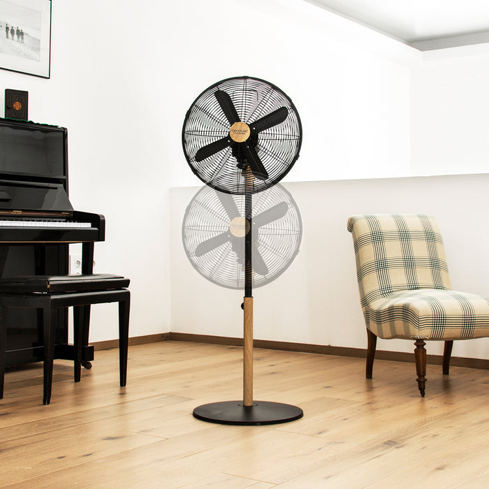 Ventilator cu picior Cecotec EnergySilence 600 Woodstyle, 50 W, 3 trepte, diametru 40 cm, finisaj lemn