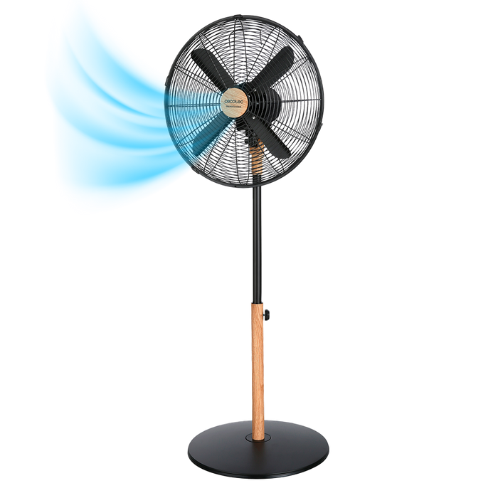Ventilator cu picior Cecotec EnergySilence 600 Woodstyle, 50 W, 3 trepte, diametru 40 cm, finisaj lemn