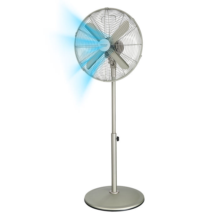 Ventilator cu picior Cecotec EnergySilence 610 Steelstyle, 50 W, 40 cm, 3 trepte, inox