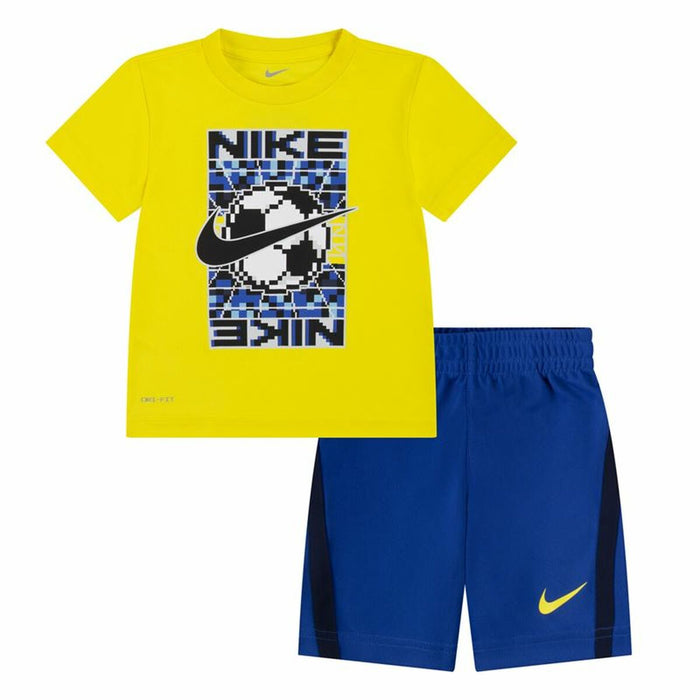 Set Sport pentru Copii Nike Df Icon  Galben Albastru Multicolor 2 Piese