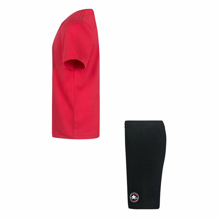 Set Sport pentru Copii Converse Core Tee Ft Short Negru Magenta