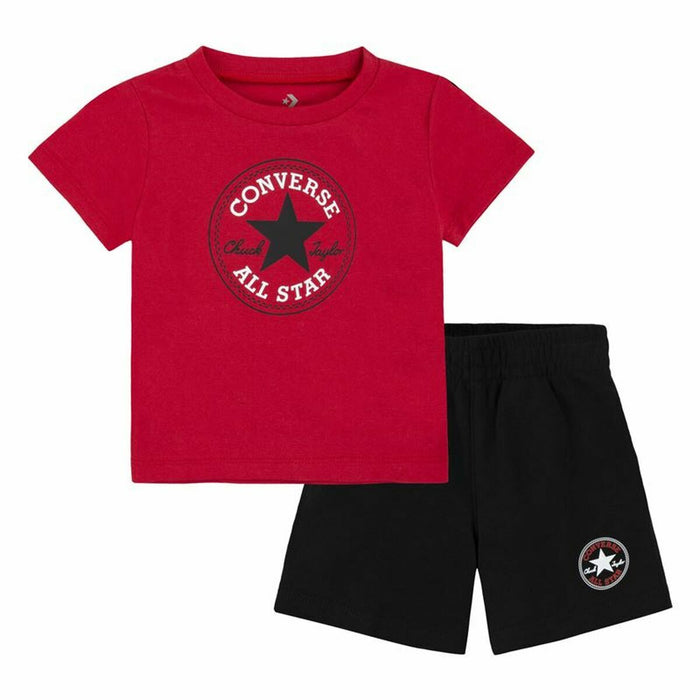 Set Sport pentru Copii Converse Core Tee Ft Short Negru Magenta Bebeluși