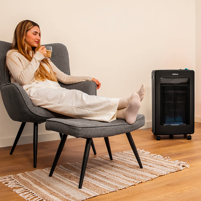 Soba pe gaz cu flacără albastră, pliabilă Cecotec ReadyWarm 4200 BlueFlame Foldable, 4200 W, 2 trepte, clasa A