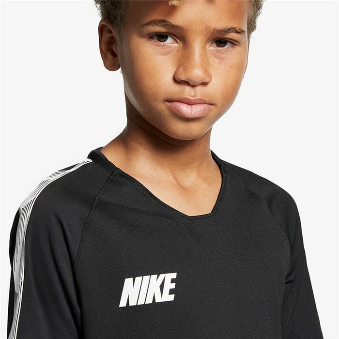 Tricou cu Mânecă Scurtă pentru Copii Nike Breathe Dri-FIT Squad Negru