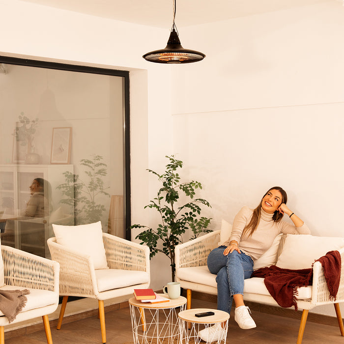 Încălzitor de exterior suspendat Cecotec ReadyWarm 1500 Power Ceiling, 1500 W, IP65, telecomandă