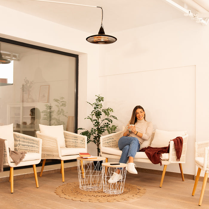Încălzitor de exterior suspendat Cecotec ReadyWarm 1500 Power Ceiling, 1500 W, IP65, telecomandă