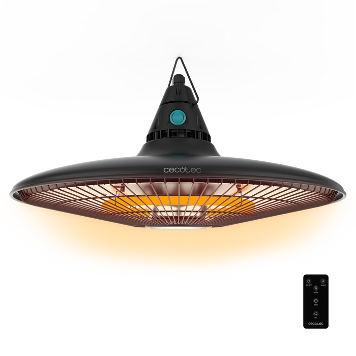 Încălzitor de exterior suspendat Cecotec ReadyWarm 1500 Power Ceiling, 1500 W, IP65, telecomandă