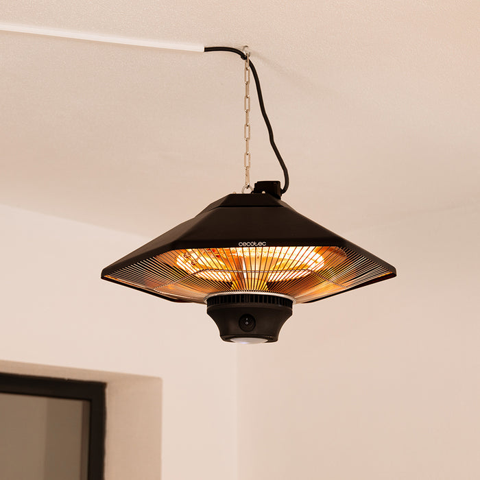 Încălzitor de exterior suspendat Cecotec ReadyWarm 2000 Power Ceiling, 2000 W, 3 trepte, protecție IP34