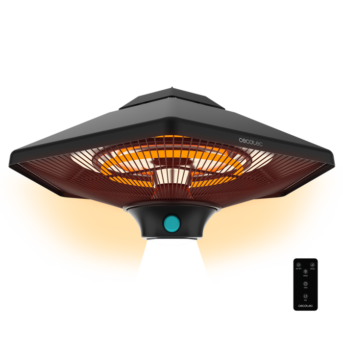 Încălzitor de exterior suspendat Cecotec ReadyWarm 2000 Power Ceiling, 2000 W, 3 trepte, protecție IP34