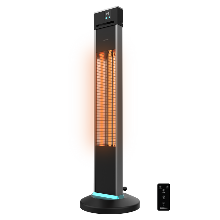 Încălzitor de exterior tip turn Cecotec ReadyWarm 2000 Power Tower, 2000 W, 3 trepte, negru