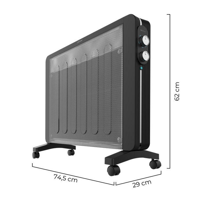 Radiator cu panou de mică Cecotec Ready Warm 2000 Now, 2000 W, 2 trepte, 29 × 62 × 74,5 cm, negru