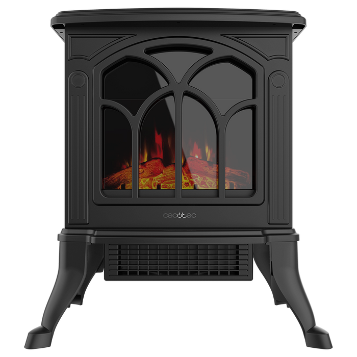 Șemineu electric Cecotec ReadyWarm 1500 Flames, 1500 W, 2 trepte, 22,5 × 46 × 37,5 cm, negru