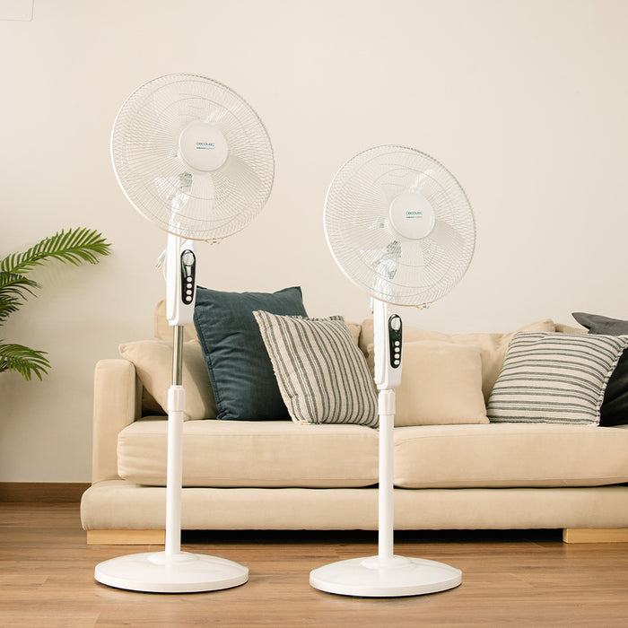 Ventilator cu picior Cecotec EnergySilence 515 MaxFlow White, 45 W, 3 trepte, 16", alb