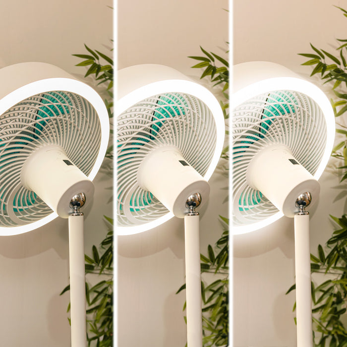 Ventilator cu picior și lampă LED Cecotec EnergySIlence FanLamp, 36 W, 9 trepte, 164 cm, alb