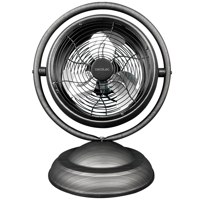Ventilator de birou Cecotec EnergySilence 1000 RetroDesk Wood, 20 W, 3 viteze, 32 × 22 × 40 cm, gri