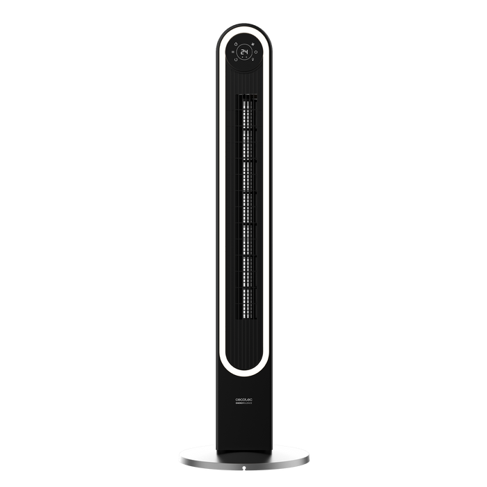 Ventilator tip turn Cecotec EnergySilence 9090 Skyline Smart Light, 60 W, 107 cm, 6 trepte, negru