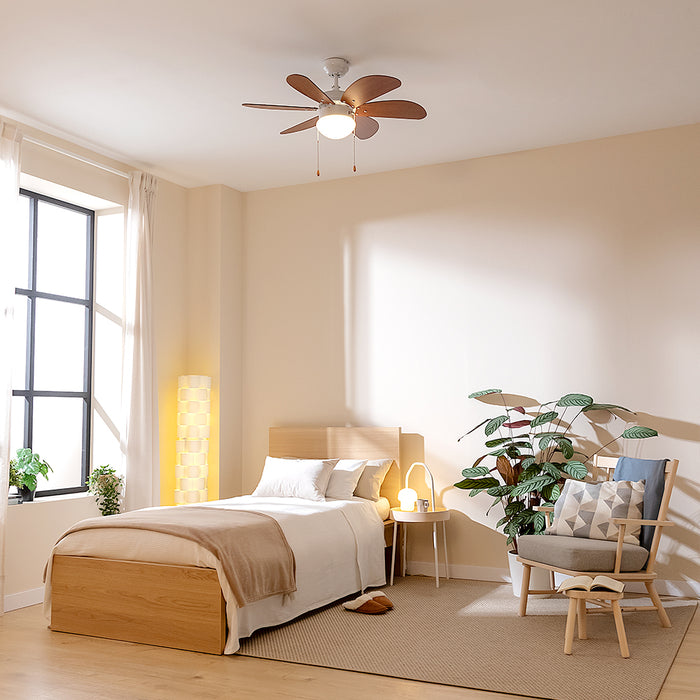 Ventilator de tavan Cecotec EnergySilence Aero 365 White&Wood, 50 W, diametru 92 cm, 3 trepte