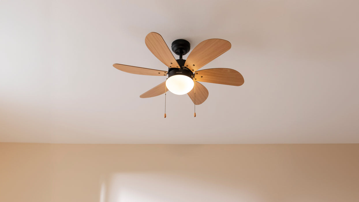 Ventilator de tavan cu lampă Cecotec EnergySilence Aero 360 Black&Wood, 50 W, 3 trepte, diametru 92 cm