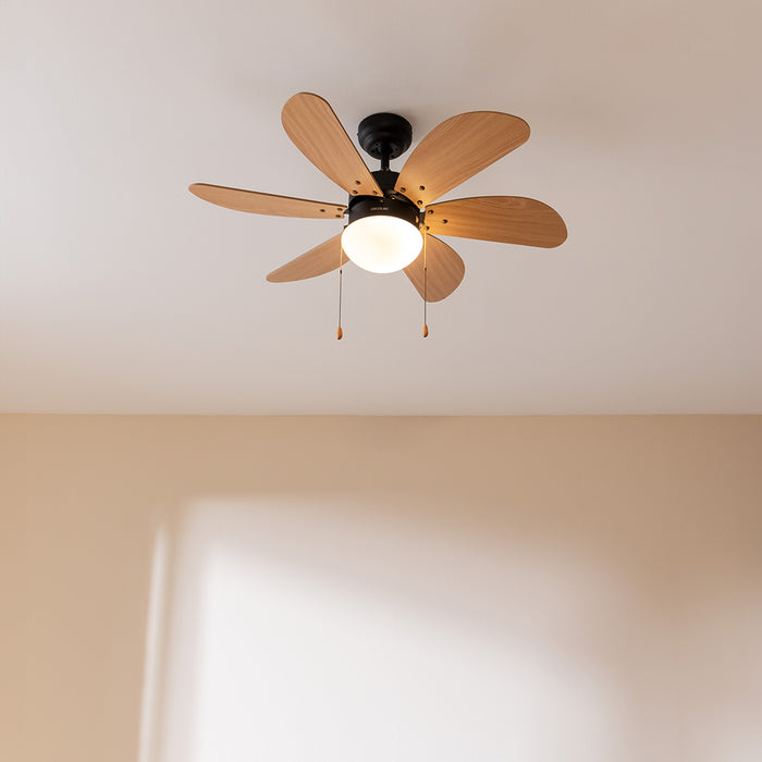Ventilator de tavan cu lampă Cecotec EnergySilence Aero 360 Black&Wood, 50 W, 3 trepte, diametru 92 cm