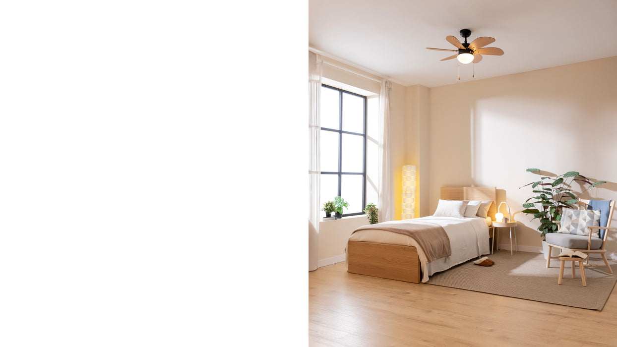 Ventilator de tavan cu lampă Cecotec EnergySilence Aero 360 Black&Wood, 50 W, 3 trepte, diametru 92 cm