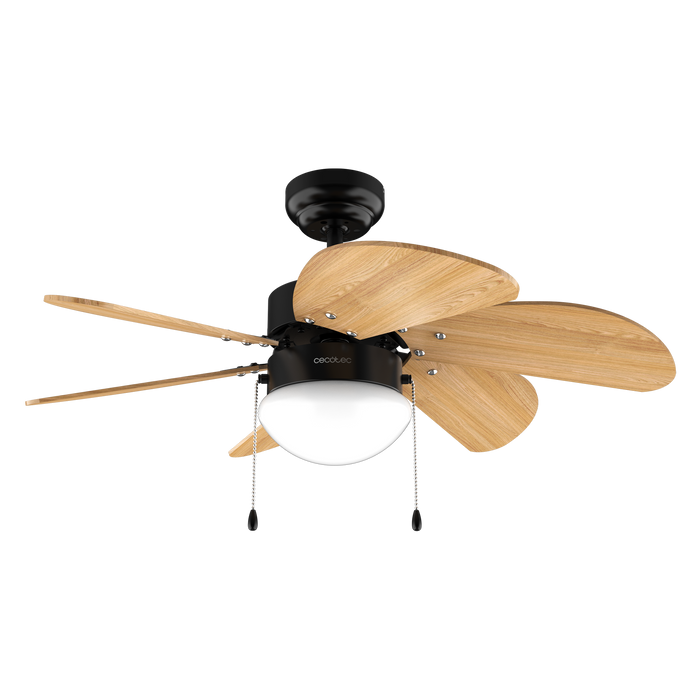 Ventilator de tavan cu lampă Cecotec EnergySilence Aero 360 Black&Wood, 50 W, 3 trepte, diametru 92 cm