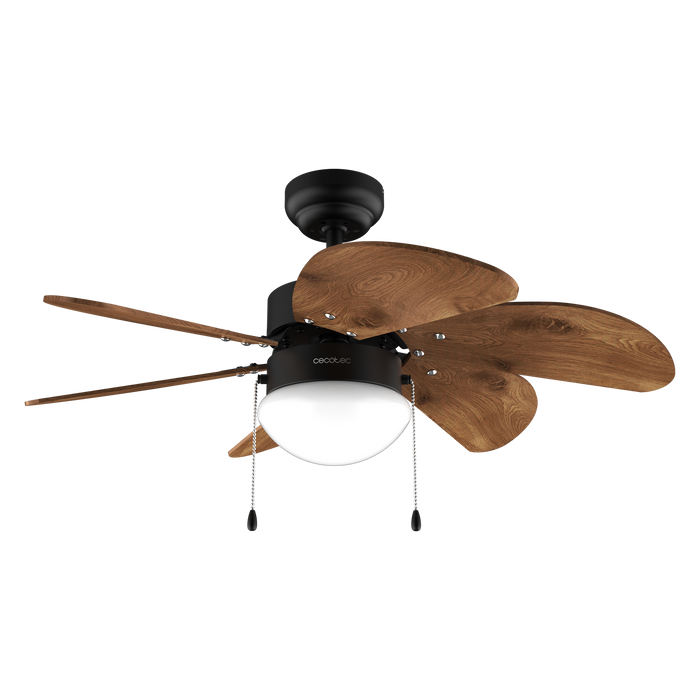 Ventilator de tavan cu lumină Cecotec EnergySilence Aero 365 Black&Wood, 50 W, diametru 92 cm, 3 trepte