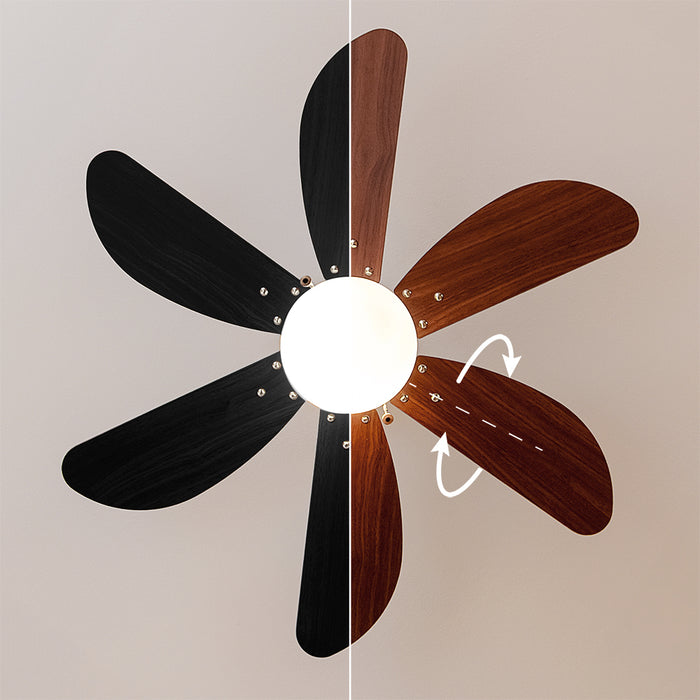 Ventilator de tavan cu lampă Cecotec EnergySilence Aero 365 Gold&Wood, 50 W, diametru 92 cm, 3 trepte, 6 pale