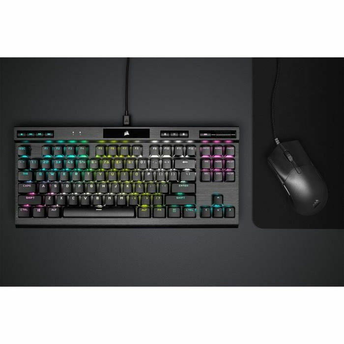 Tastatură Bluetooth cu Suport pentru Tabletă Corsair K70 RGB TKL Negru Franceză AZERTY