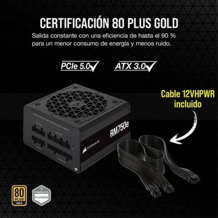 Sursă de Alimentare Corsair RM750e Modular 750 W 110 W 80 Plus Gold