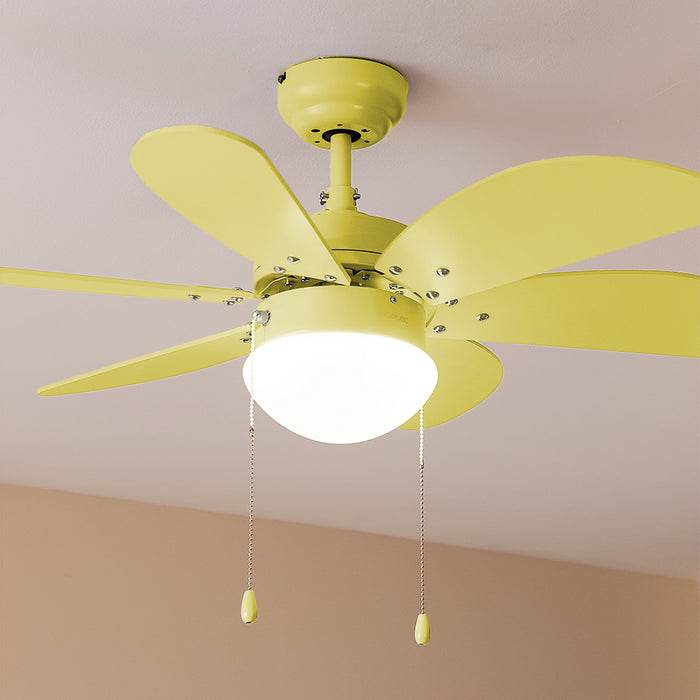 Ventilator de tavan cu iluminare Cecotec EnergySilence Aero v3600 Vision Full Yellow, 50 W, 3 trepte, diametru 92 cm, galben