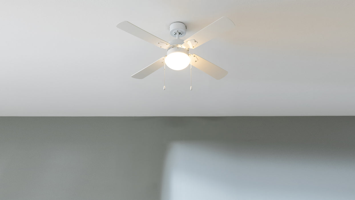 Ventilator de tavan cu iluminare Cecotec EnergySilence Aero 450 FullWhite, 50 W, 107 × 107 × 37 cm, 3 trepte, alb