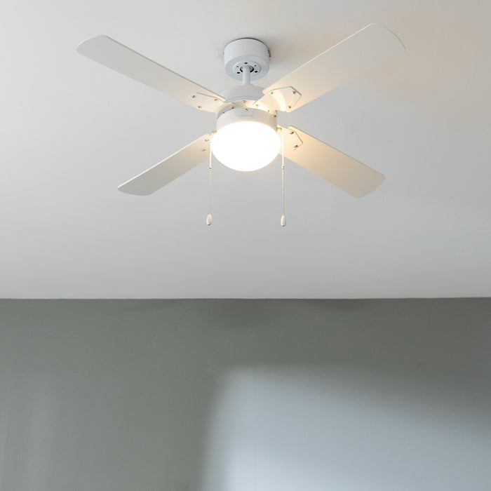 Ventilator de tavan cu iluminare Cecotec EnergySilence Aero 450 FullWhite, 50 W, 107 × 107 × 37 cm, 3 trepte, alb