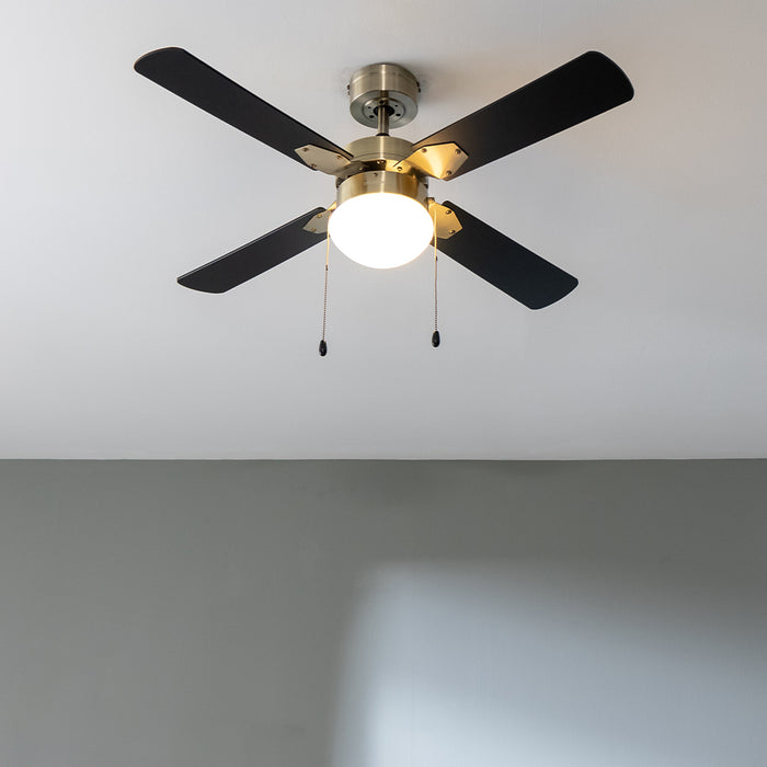 Ventilator de tavan cu iluminare Cecotec EnergySilence Aero 450 GoldBlack, 50 W, diametru 106 cm, 3 trepte