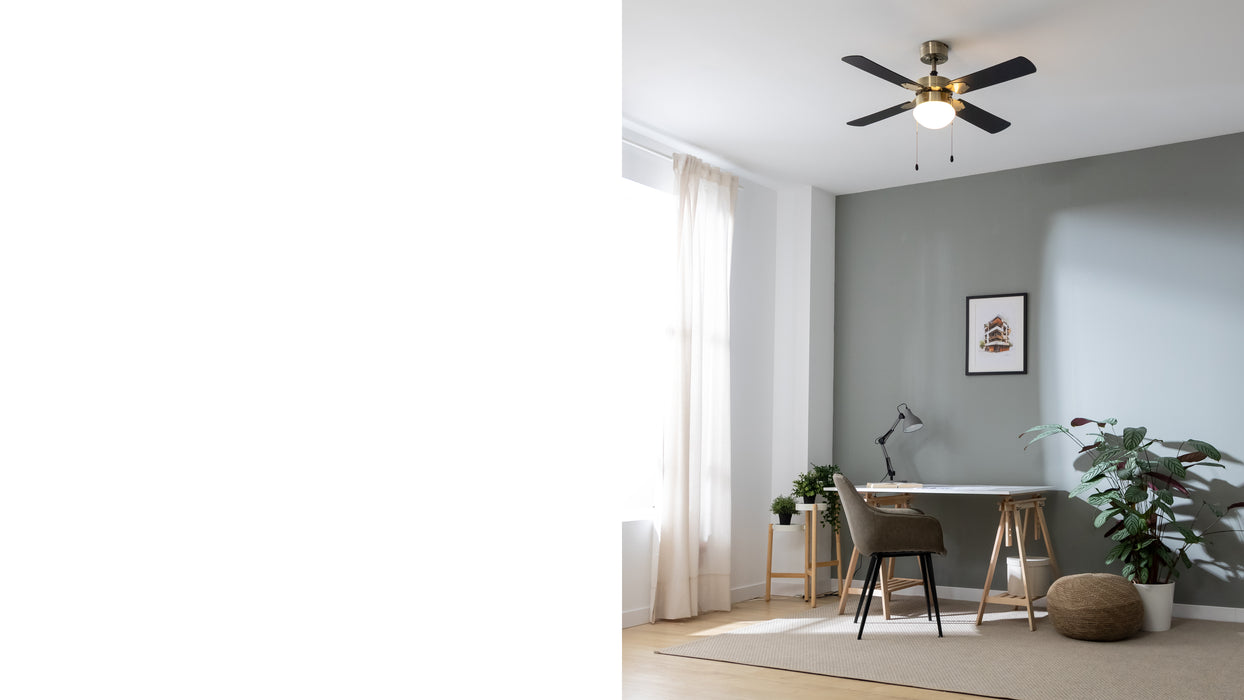 Ventilator de tavan cu iluminare Cecotec EnergySilence Aero 450 GoldBlack, 50 W, diametru 106 cm, 3 trepte