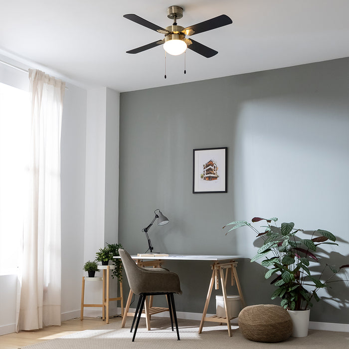 Ventilator de tavan cu iluminare Cecotec EnergySilence Aero 450 GoldBlack, 50 W, diametru 106 cm, 3 trepte