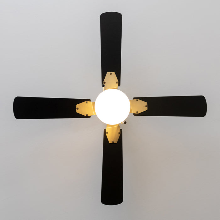 Ventilator de tavan cu iluminare Cecotec EnergySilence Aero 450 GoldBlack, 50 W, diametru 106 cm, 3 trepte